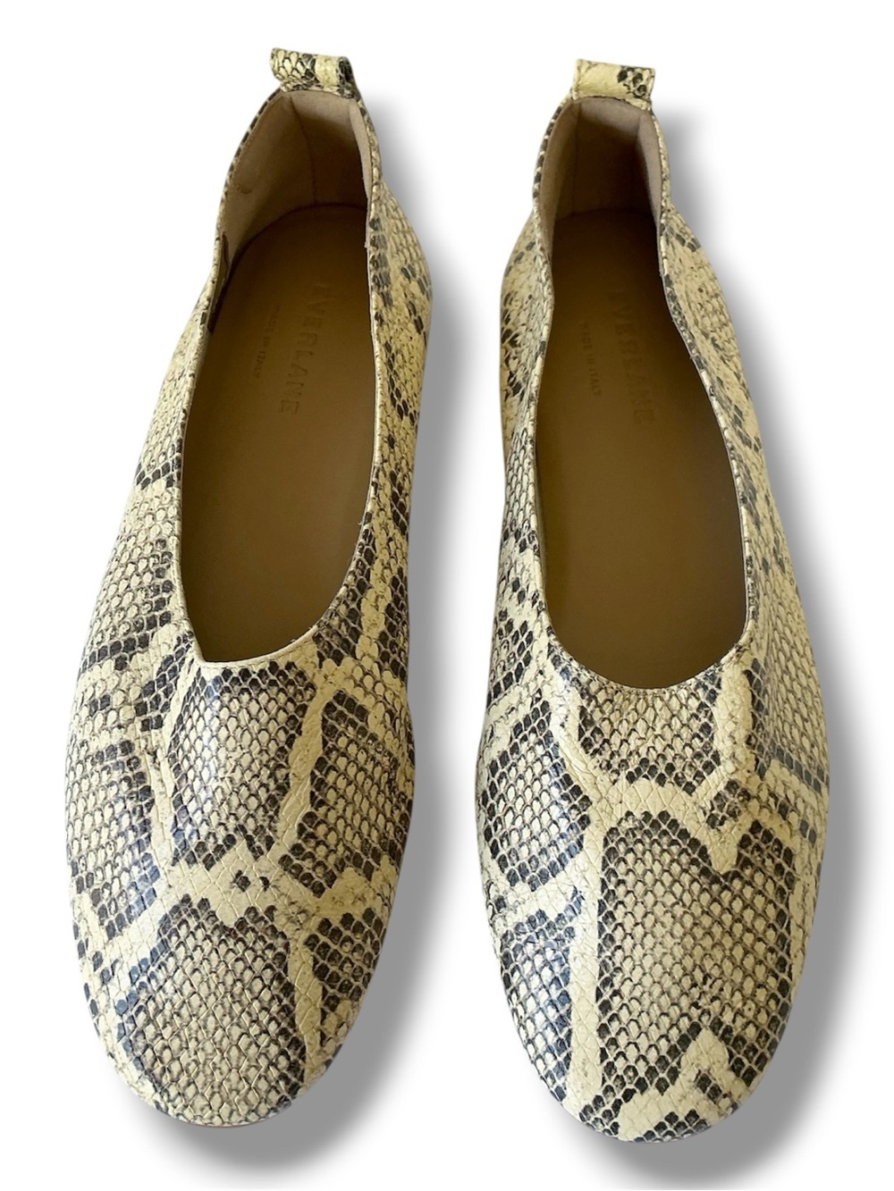 Everlane The Day Glove Leather Ballet Flats in Snakeskin Size 7 (Run Small)